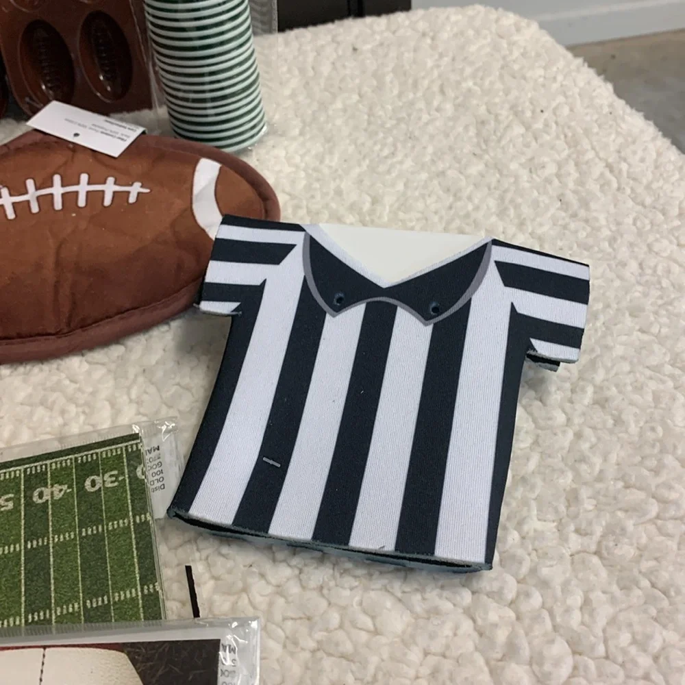 Football Party 40 pc Set Tablecloth Straws Coasters Coozie Ice Trays Cups & More
